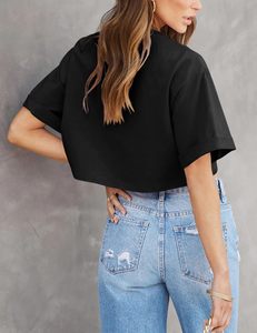 Ropa informal para mujer, para uso en interiores y exteriores, con protección solar, que absorbe la humedad, de algodón y poliéster, transpirable, ecológica, estilo crop. - Product Image 2