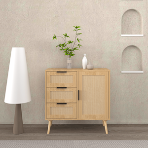 Cómoda Moderna de Madera y Ratán con Espacio de Almacenamiento para Dormitorio, Sala de Estar, Entrada o Pasillo - Product Image 2