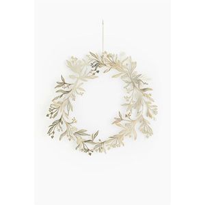 Handmade Gold Metal Leaf <b>Wall</b> Wreath Modern Iron Laurel Hanging Decoration for Christmas Wedding Party Home <b>Wall</b> Decor Floral - Product Image 1