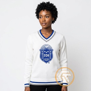 เสื้อคาร์ดิแกนไหมพรมอะคริลิกแบบสวมใส่สบายสำหรับผู้หญิง Zeta Phi Beta รุ่นขายดี ราคาประหยัด สามารถปรับแต่งได้ เหมาะสำหรับฤดูหนาว พร้อมกระดุม  เสื้อผ้าสำหรับชมรมนักศึกษา - Product Image 4