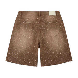 High Waist Brown Dot Print Bermuda <b>Shorts</b> <b>Men</b> Casual <b>Woven</b> Fabric Button Fly Pockets Style - Product Image 6