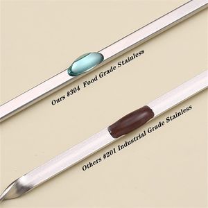 12 Brochetas de Acero Inoxidable de 16 Pulgadas, Antideslizantes, Resistentes, para Shish Kebab, Brochetas Planas de Metal para Barbacoa, Accesorios Anchos - Product Image 4