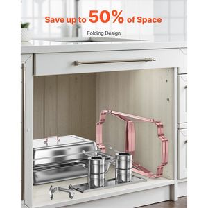Set di piatti per scaldarsi rettangolari in acciaio inossidabile a grandezza naturale da 8 Qt 2 confezioni per attrezzature per il riscaldamento e la tenuta del Buffet - Product Image 6