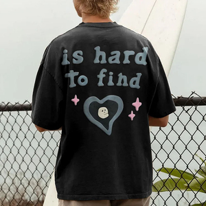 High Quality Oversize 100% Cotton Hip Hop <b>T</b>-<b>Shirt</b> for Men Custom 3D <b>Ringer</b> for Puff Print Premium GSM Streetwear Puff Printed - Product Image 5