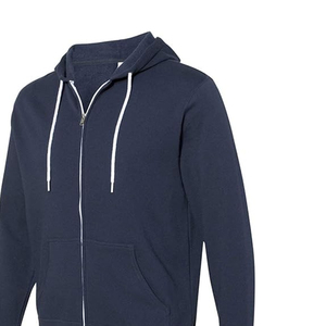 <b>Men's</b> <b>Navy</b> Blue Formal Winter <b>Fleece</b> Hooded Sweatshirt Solid Color Long Sleeve Regular Fit Pullover - Product Image 5