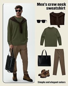 Paquete de 3 Sudaderas para Hombre, Tallas Grandes y Altas, Manga Larga, Cuello Redondo, Estilo Casual, Básicas y Ligeras - Product Image 6