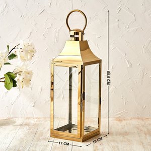 Modern <b>Gold</b> Metal Glass Candle <b>Lantern</b> with <b>Gold</b> Handle Decorative <b>Lantern</b> for Indoor Outdoor Home Wedding table top Decor Gift - Product Image 3