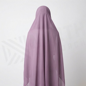 Hiyab de poliéster de color sólido para mujer, tela jersey, agradable al tacto, para uso diario, pañuelo étnico de Oriente Medio. - Product Image 2