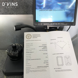 เพชรแล็บสร้างขึ้นทรงมรกต D'vins Jewels ขายส่ง น้ำหนัก 0.8 กะรัต สี F ความสะอาด VVS2 เพชร CVD แบบหลวมสำหรับทำเครื่องประดับ - Product Image 3