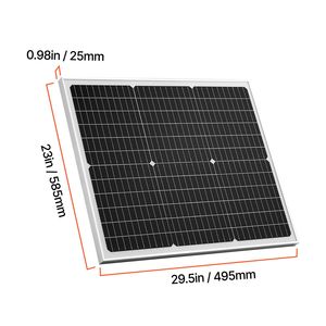 50W <b>12V</b> Outdoor Solar <b>Battery</b> Charger Upgraded MPPT Controller IP65 Waterproof Mono Solar Panel Trickle Charger - Product Image 2