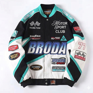 เสื้อแจ็คเก็ตนักแข่ง NASCAR ผ้าฝ้าย OEM ปี 2026 สำหรับผู้ชาย ปักโลโก้ตามสั่ง ระบายอากาศได้ดี ใส่ได้ทั้งฤดูร้อน/ฤดูหนาว สไตล์คลาสสิก สตรีทแวร์ - Product Image 1