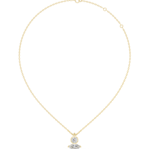 Collier pendentif minimaliste pour femme avec moissanite ronde taille brillant sertie clos - Product Image 2
