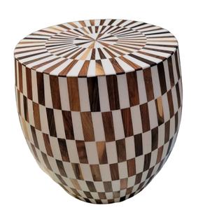 Tabouret d'appoint moderne en MDF de qualité supérieure avec incrustation en résine, résistant à l'eau, meubles écologiques pour le salon, décoration de la maison - Product Image 3