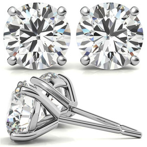 Newest Luxury Lab Grown Diamond Solitaire <b>Stud</b> <b>Earrings</b> 18k Yellow Gold <b>Fine</b> & Round Shape Jewellery For Women And Girls Wear - Product Image 1