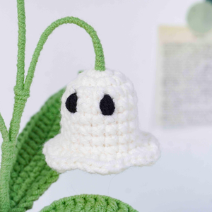 Fleur artificielle en crochet faite à la main, plante en pot, fleur de cloche blanche, décoration, cadeau pour la maison, les amis, fabriqué au Vietnam - Product Image 3