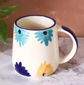 Juego de Tazas de Café de Cerámica con Patrón de Chevron Azul, Acabado Brillante, Construcción Duradera, Asa Cómoda, Perfecto para Té, Café, Hogar, Regalo - Product Image 6