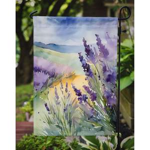 Bandera de jardín de acuarela de lavanda Buzón multicolor Bandera decorativa de patio para ilustraciones de patio para macizos de flores y jardines - Product Image 3