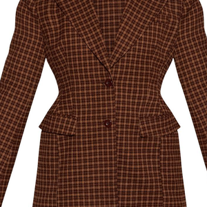 Blazer a cuadros para mujer al por mayor, con solapa de pico, un botón, manga larga, corte ajustado, chaqueta de oficina, traje de señora personalizado OEM ODM, tendencia 2026 - Product Image 5