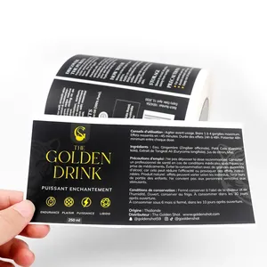 Etiquetas Adhesivas de Vinilo Impresas con UV, Resistentes al Agua, con Lámina Dorada Holográfica Personalizada para Empaques de Cosméticos - Product Image 2