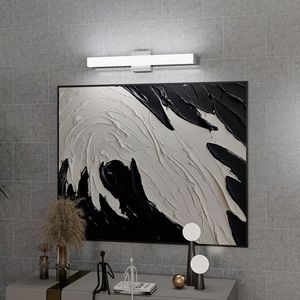 25-Inch 14W 6000K Cool White LED <b>Vanity</b> <b>Light</b> Brushed Nickel Square Wall Bar Lighting Fixtures with <b>Mirror</b> for Bathroom - Product Image 3