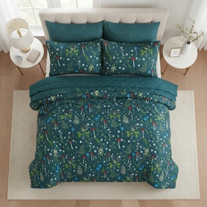 Cubrecama Encantado de 3 Piezas con Estampado Geométrico Sólido, Mezcla de Algodón T-150, Ropa de Cama para Toda Temporada, Uso Doméstico, Estilo Duradero - Product Image 3
