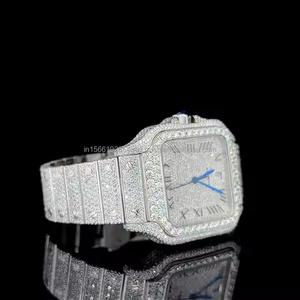 Montre en diamant Moissanite Royal Eclipse pour homme, élégante, à quartz analogique, design de montre-bracelet de luxe, tendance et élégante - Product Image 2