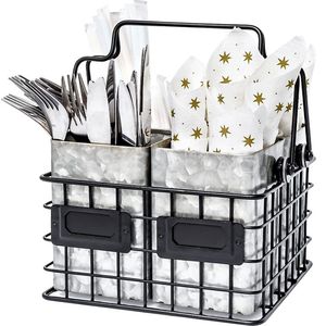 Porte-couverts élégant en acier galvanisé pour table de cuisine avec un design rustique et vintage - Product Image 1