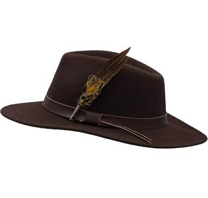 Genuine Full Grain Leather <b>Hat</b> Distressed Western Style Wide Brim Cowboy <b>Hat</b> Water Resistant USA Europe - Product Image 4