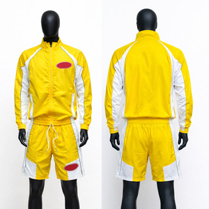Most Trendy 100% Nylon Windbreaker Tracksuit Set Men Zip Up Stand Collar <b>Jacket</b> With Drawstring Shorts Quick Dry Leisurewear Set - Product Image 1