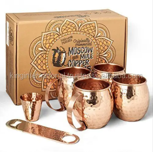 Taza de Cobre Puro para Moscow Mule, Estilo Vintage, Duradera, Elegante y Perfecta para Cócteles - Product Image 4