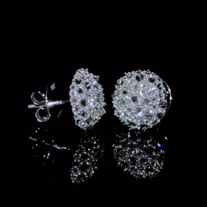 AMBER JEWELS Pendientes de Aro de Plata 925 con Baño de Rodio y Moissanita de Corte Brillante Redondo, Unisex, para Uso Diario, P-376, de Moda - Product Image 2