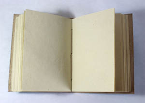 Hermoso diario encuadernado en cuero color azul cielo, cuero de cabra suave con estampado de banano en la parte frontal. - Product Image 3