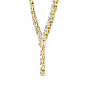 Collier pendentif Impératrice de luxe en or jaune 10K avec diamant de laboratoire taille émeraude vintage pour femme, cascade royale, 23,94 ct - Product Image 2