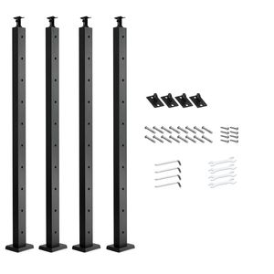 Set di 4 Pali per Ringhiera in Cavo di Acciaio Inox 36x2x2 con Fori Orizzontali Pre-Forati per Terrazze - Product Image 1