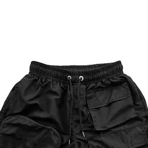 Shorts de sport pour hommes grande taille avec logo personnalisé, séchage rapide, taille élastique, en nylon gris, style streetwear - Product Image 4