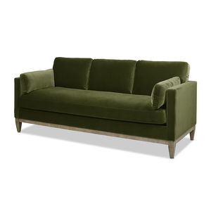 Divano Moderno Stile Fattoria Knox da 84 Pollici in Velluto Verde Oliva per Soggiorno - Product Image 6
