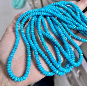 Perles de pierres précieuses facettées en turquoise naturelle Sleeping Beauty pour la fabrication de bijoux, colliers, bracelets et boucles d'oreilles - Product Image 4