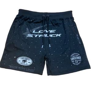 กางเกงขาสั้นตาข่ายประดับพลอยเทียมสีทึบสำหรับผู้ชายและผู้หญิงเป็นมิตรกับสิ่งแวดล้อมสไตล์สตรีทกันน้ำ - Product Image 1