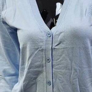 Premium Women Cashmere V-Neck Cardigan Light Blue White Soft Knit Long Sleeve Fashion Cardigan Lightweight OEM Custom Wholesale - Product Image 6