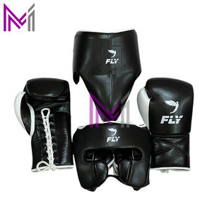 Ensemble de boxe en cuir de qualité supérieure pour la vente en gros, comprenant des gants à lacets, un protège-tête et un protège-guêtres, kit d'entraînement OEM pour les combattants et la salle de sport - Product Image 6