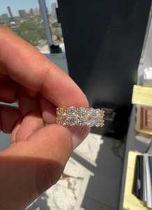 Bague éternelle double rangée en or pour femme |   Bague d'anniversaire de mariage en diamant de laboratoire Full Eternity |   Certifié IGI Luxe - Product Image 2