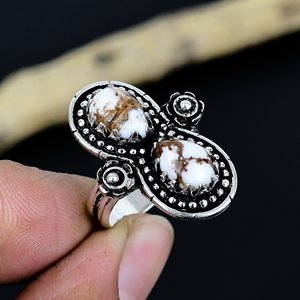 Lot de bagues en argent plaqué avec pierres précieuses motif cheval sauvage, faites à la main, tailles 5-11 pour femmes, personnalisables, pour chrétiennes - Product Image 1