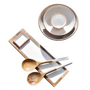 Handmade Morden Luxury Wood Eco-Friendly Soup Pasta Bowl Set <b>Dinnerware</b> for Home Restaurant Parties - Product Image 1