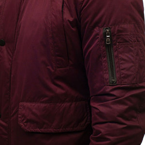 New Style Men's Hooded Waterproof Breathable Bomber Winter Jacket with Custom Logo Solid Color 100% Polyester - Product Image 6