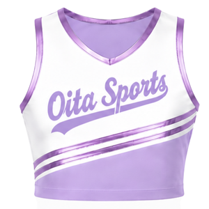 Débardeur court sans manches en jersey de cheerleading lavande, vêtement de sport doux et respirant pour l'entraînement d'équipe - Product Image 1