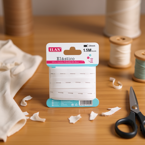 Nastro elastico Iln 20mm 1,5m bianco per cucito e artigianato - Product Image 2