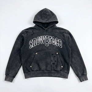 Sudadera con Capucha Extra Grande para Hombre Snowgrace, Felpa Francesa con Estampado Crack, Ropa Urbana de Invierno - Product Image 1