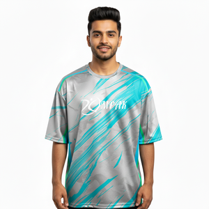 T-shirt tendance pour homme, surdimensionné, sublimation, streetwear quotidien, coupe décontractée, polyester/coton, séchage rapide, respirant - Product Image 1