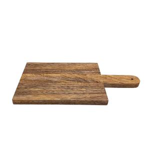 Planche à découper rectangulaire en bois tendance avec poignée, plateau de service naturel pour légumes et fromages - Product Image 2