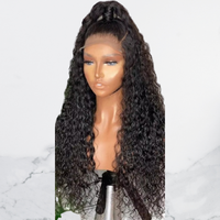 Cheveux brésiliens Remy longs et bouclés de la marque OME pour perruque complète en dentelle pour femmes, densité 150 %, taille moyenne, noir naturel, toutes les couleurs